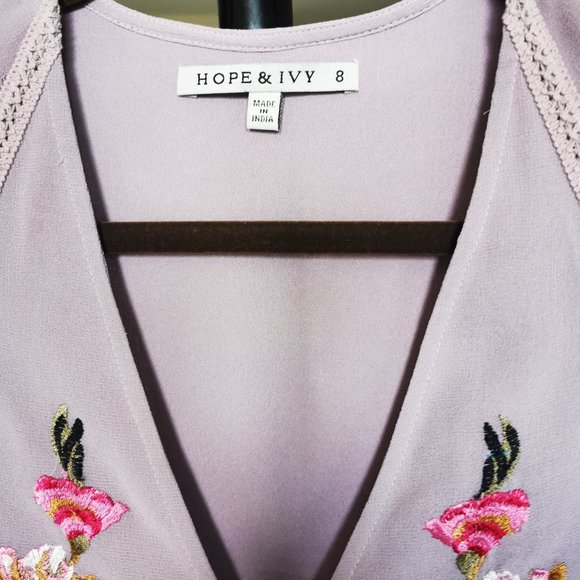 Embroidered Lavender Dress - Picture 3 of 8